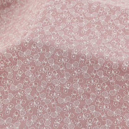 Butterfly Embroidery Linen Cotton Fabric, 49 in Wide