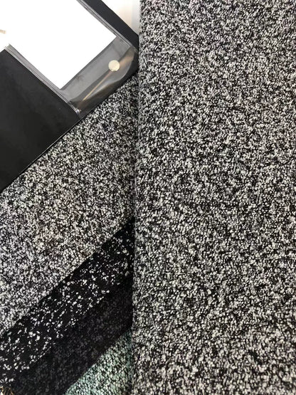Boucle Loop-Yarn Polyester Fabric, Textured Solid Cloth for Upholstery & DIY - Dark Grey