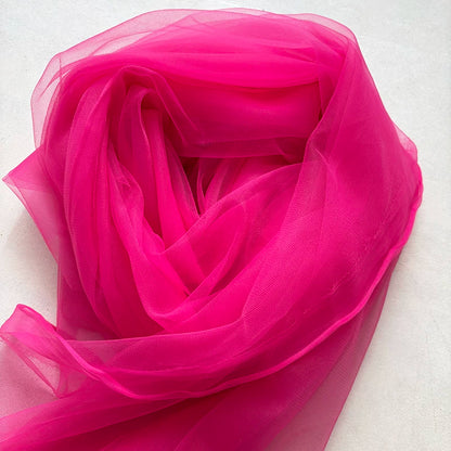 Lightweight Sheer Polyester Tulle Fabric, Soft Netting - Rose Red