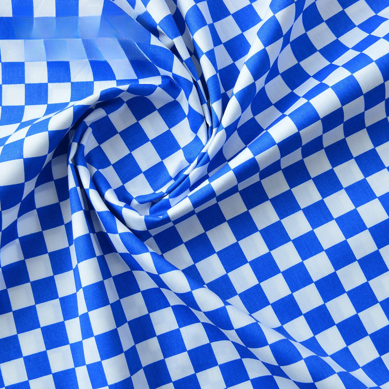 Plaid Cotton Fabric, Gingham Check Cloth for DIY & Bedding - Deep Blue