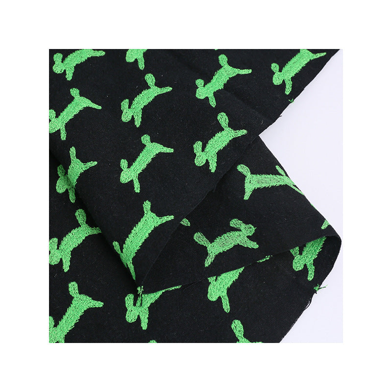Makiko Rabbit Embroidery Fabric, 49 in Wide