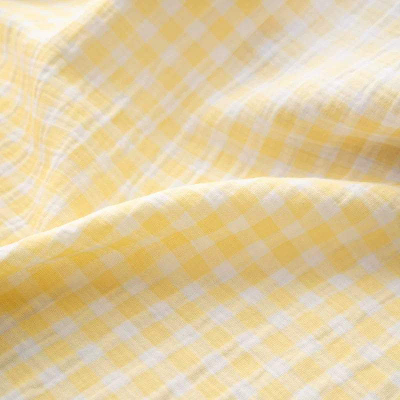 Cotton Double Gauze Fabric, for Baby Essentials - Yellow Check