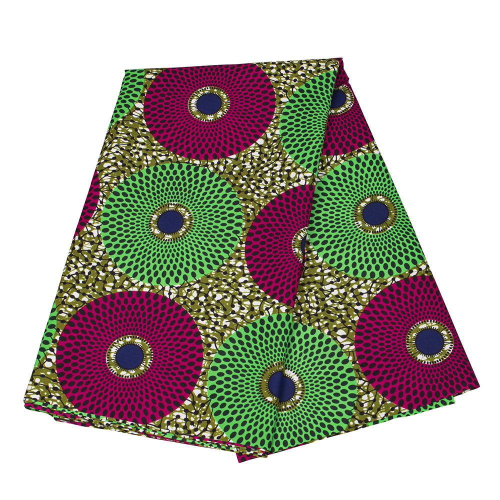 African Wax Print Fabric, Geometric Motif Polyester (3 Prints)