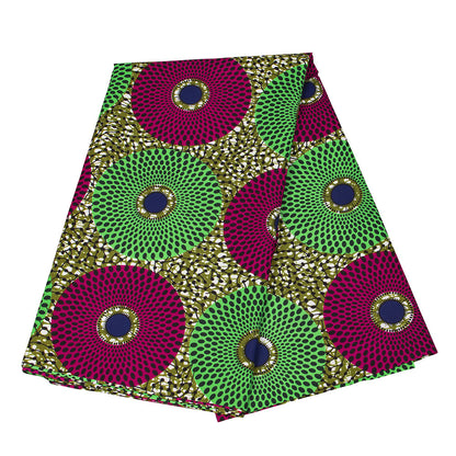 African Wax Print Fabric, Geometric Motif Polyester (3 Prints)