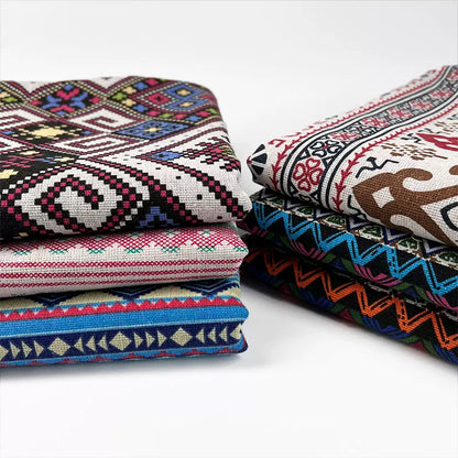 Ethnic Style Tablecloth Fabric, Linen-look Cloth for Dining & Home Decor