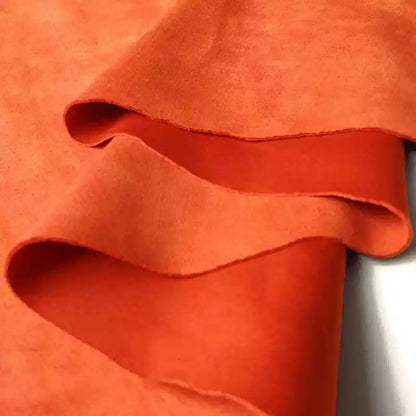 Lightweight Suede Fabric, Soft Brushed Polyester for Bags & Apparel - Orange