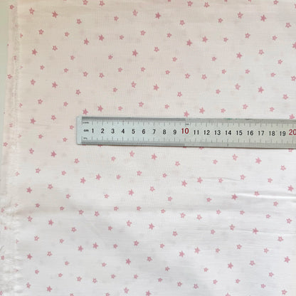 Cotton Print Fabric, Pink Star Polka Plaid, for Homewear, Doll Clothes & Scrunchies - Star Print