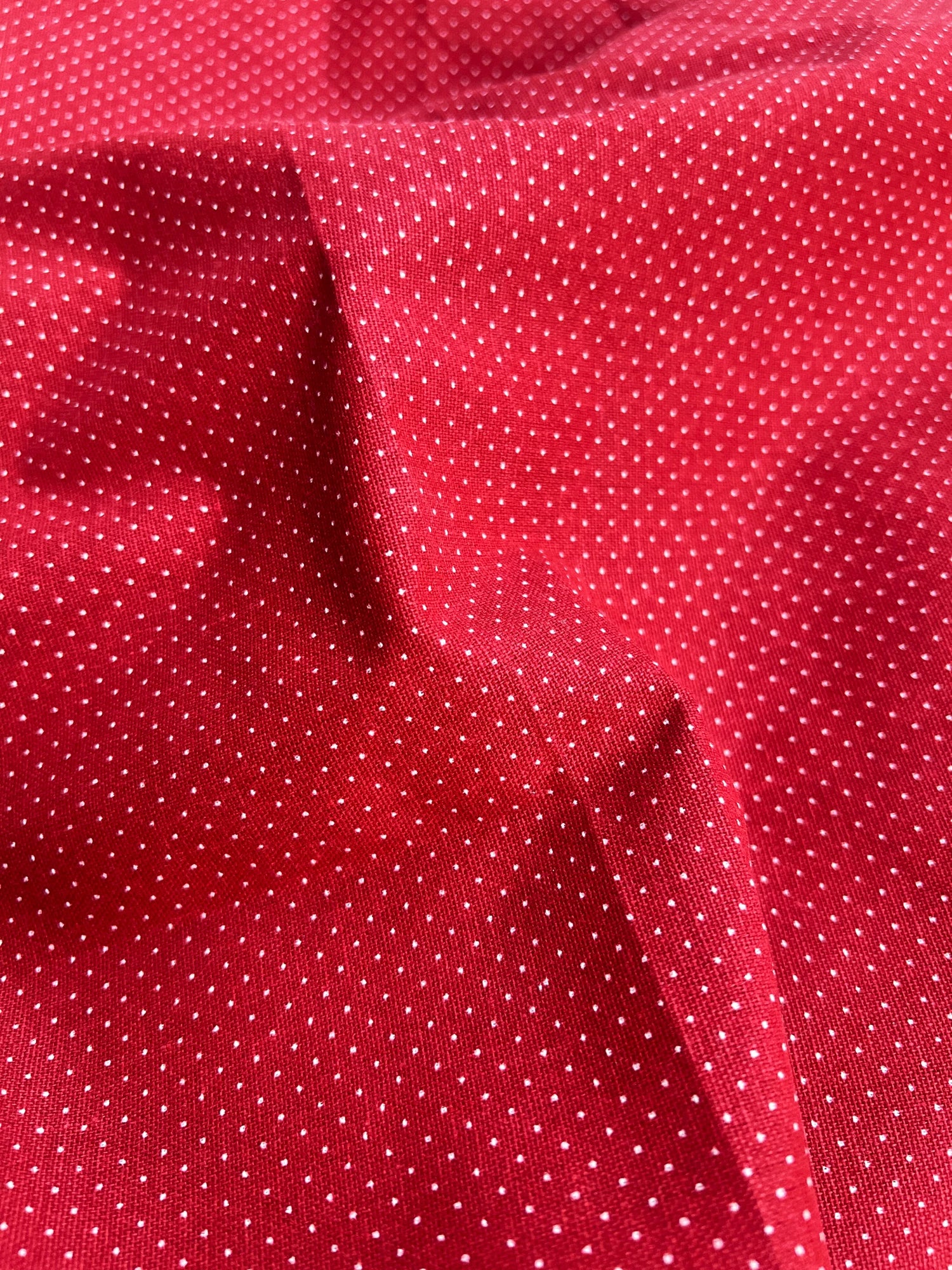 Cotton Polka Dot & Check Fabric, for Shirts & Cushions - 1mm Polka Dot