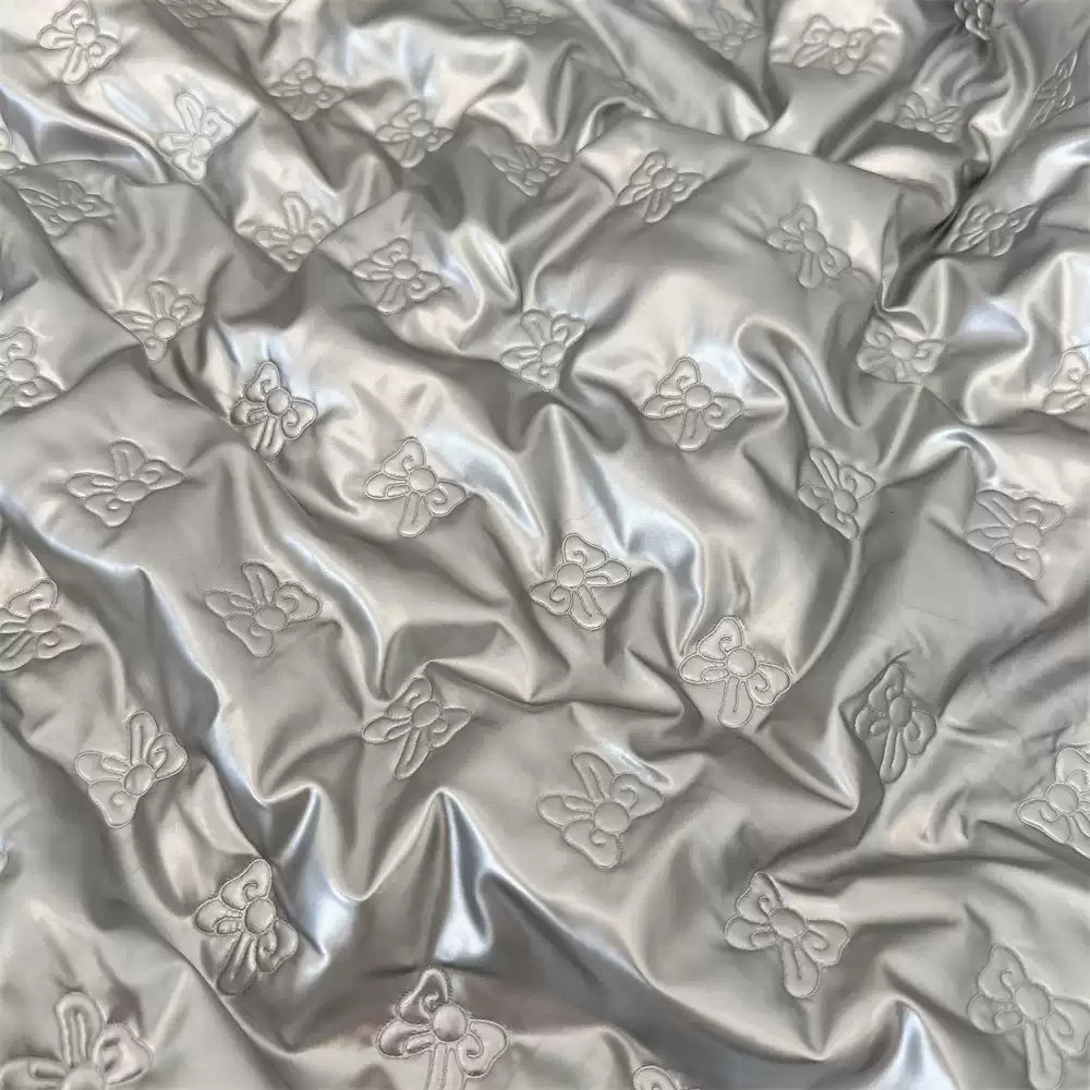 Quilted PU Leather Bow Fabric, for Bags & Vests