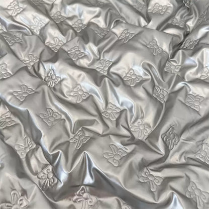 Quilted PU Leather Bow Fabric, for Bags & Vests