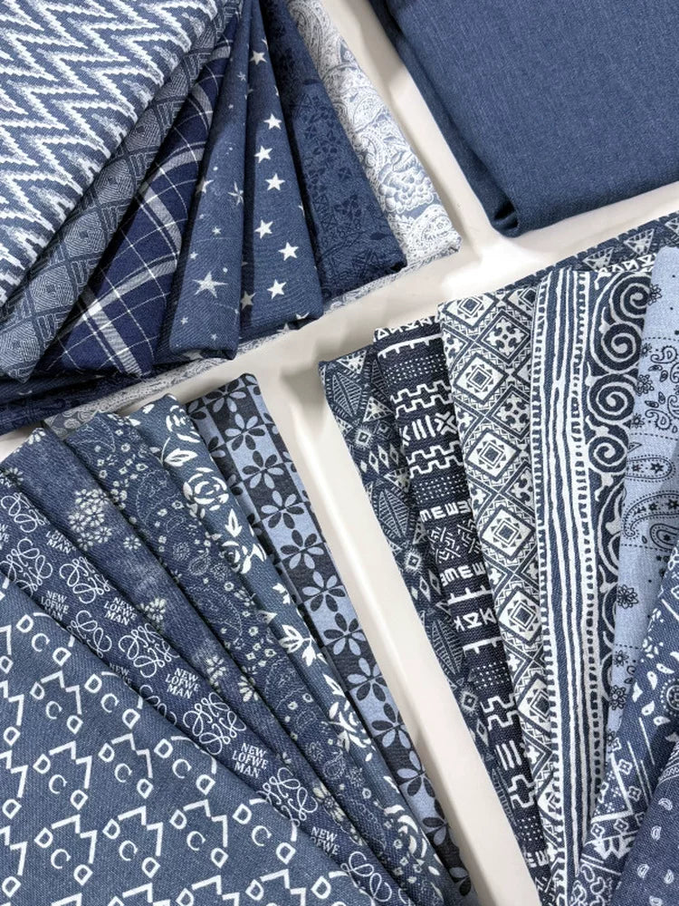 Cotton Denim Fabric, Washed Prints, for Dresses, Shirts & DIY