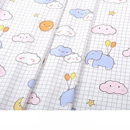 Baby Cartoon Print Cotton Twill Fabric, Cute Kids Cloth for Bedding & Apparel - Plaid Cloud
