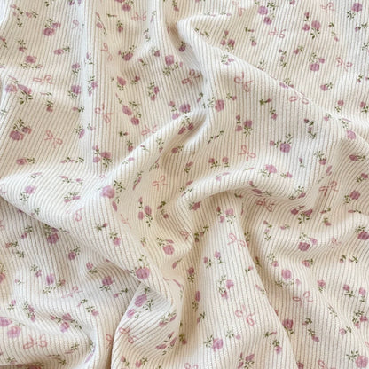 Printed Cotton Corduroy Fabric, for Dresses & Cushions - Corduroy Rose