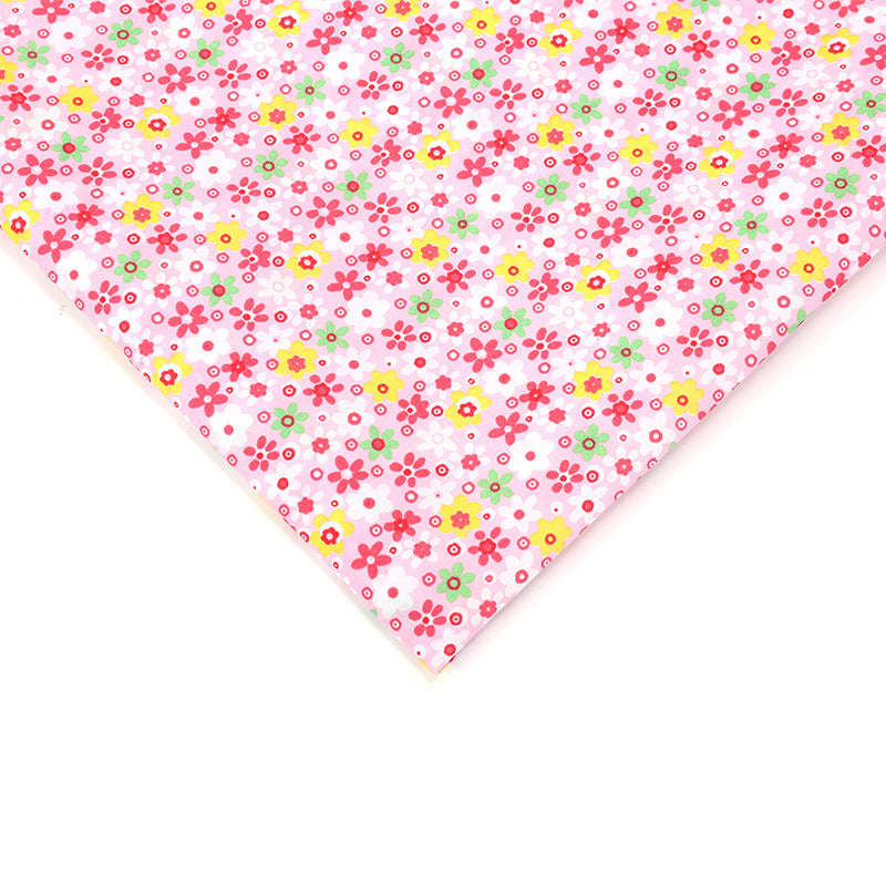 Floral Polyester Fabric, Simple Print Cloth for Shirts & Curtains - Pink