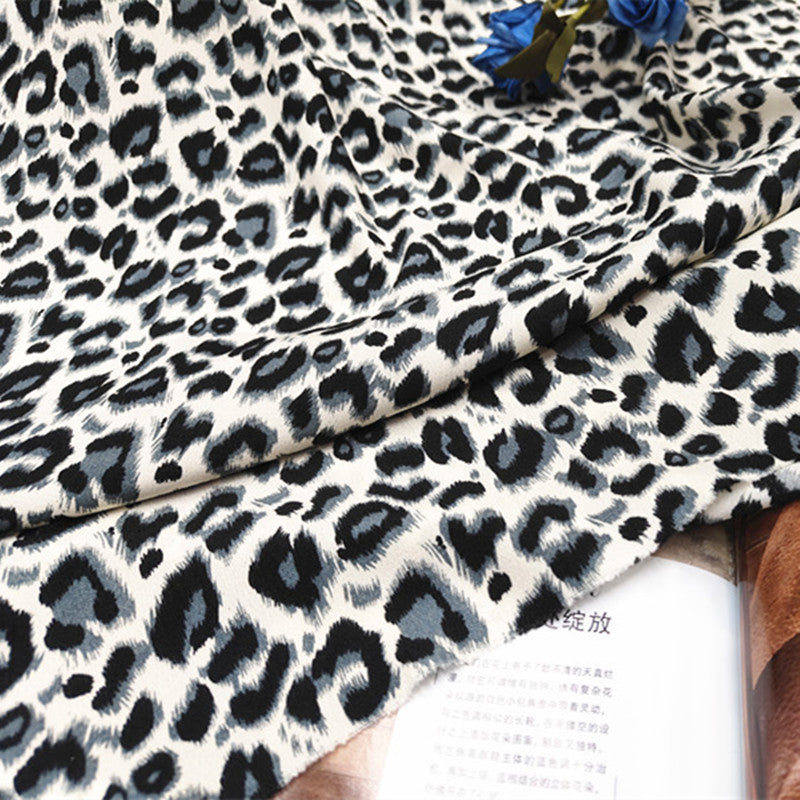 Leopard Print Chiffon Fabric, Sheer Polyester for Dresses & Scarves