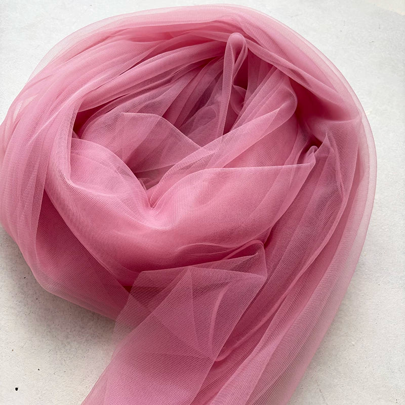 Lightweight Sheer Polyester Tulle Fabric, Soft Netting - Dusty Rose