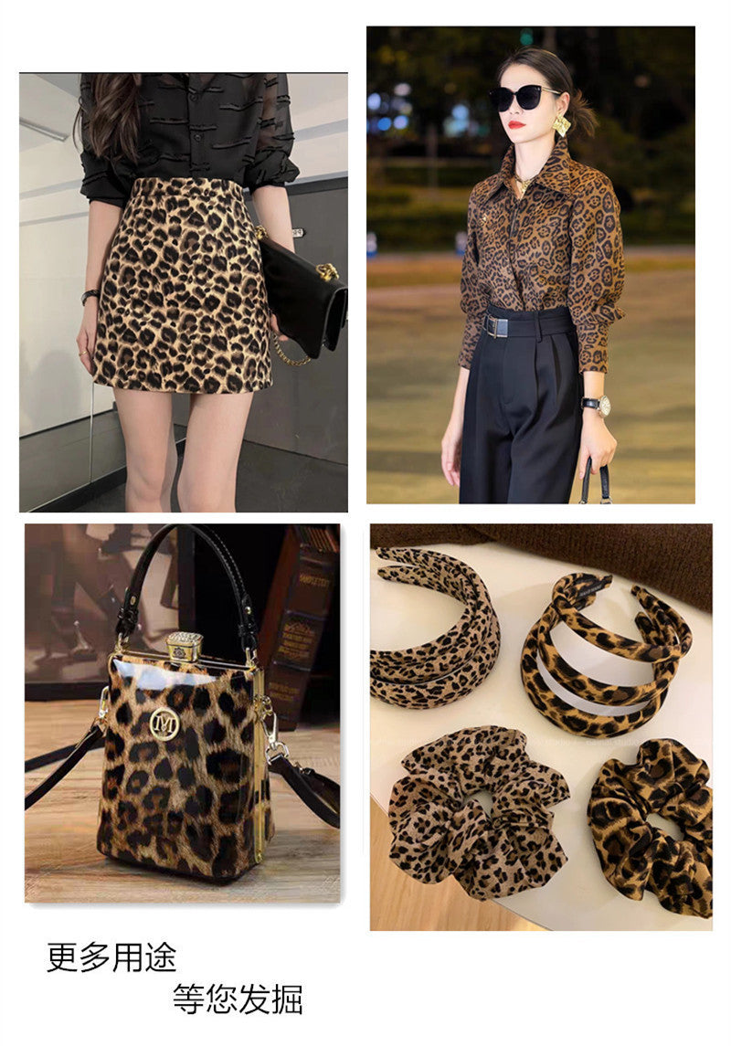 Leopard Print Chiffon Fabric, Sheer Polyester for Dresses & Scarves