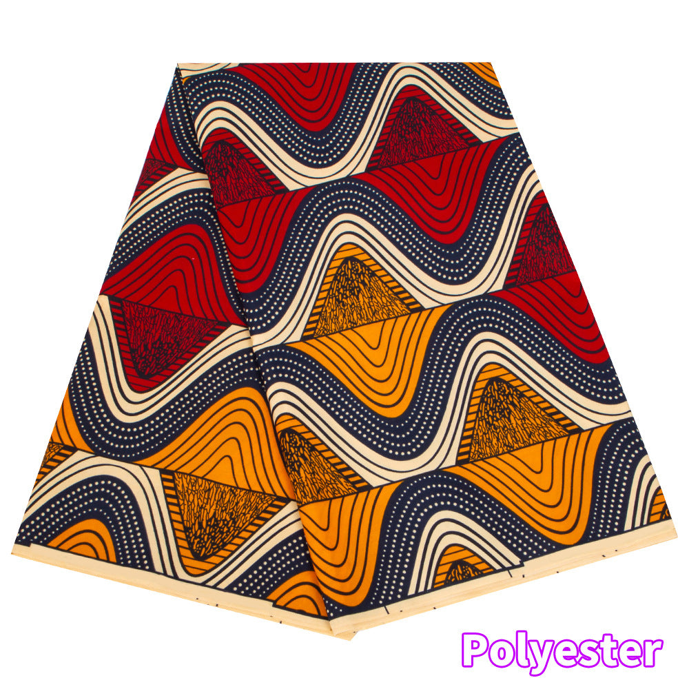 African Wax Print Fabric, Double-Sided Polyester (4 Prints) - fp6467