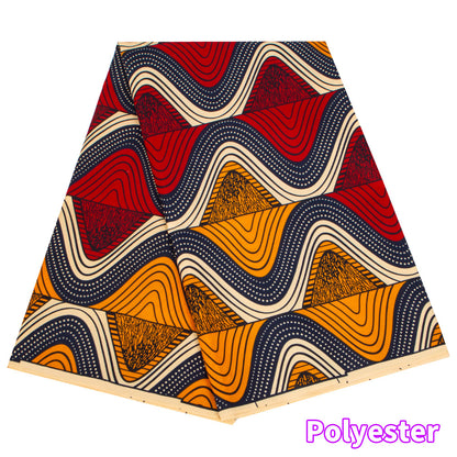 African Wax Print Fabric, Double-Sided Polyester (4 Prints) - fp6467
