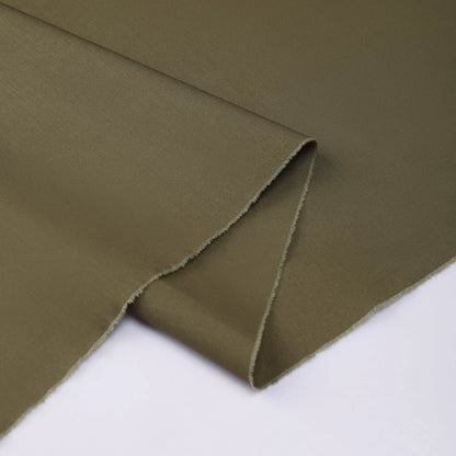 Cotton Poplin Shirting Fabric, 40s for Shirts, 59 in Wide - Army Green