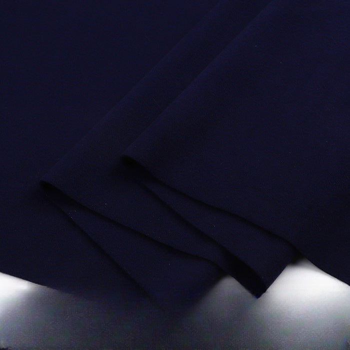 Double-Brushed Stretch Knit Fabric, Warm Cationic Polyester for Thermal Wear - Navy