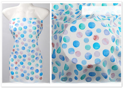 Rayon Polka Dot Fabric, Soft Challis Cloth for Dresses & Sleepwear