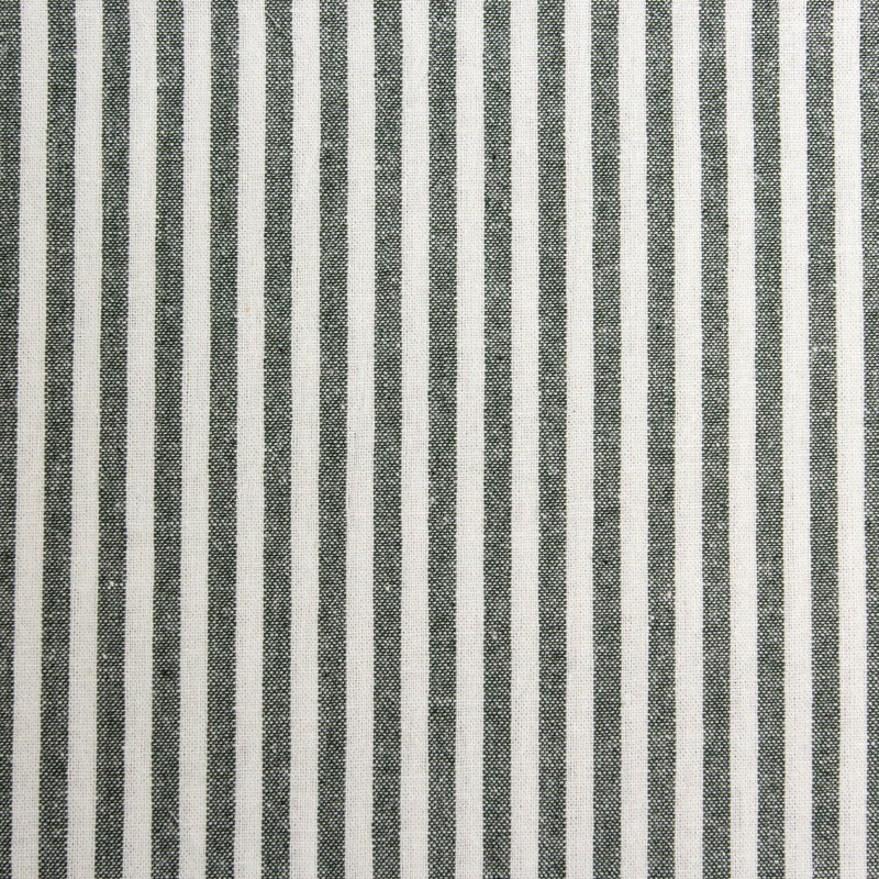 Washed Stripe Woven Cotton Fabric, Fine Stripes for Shirts & Crafts - Forest Green 16