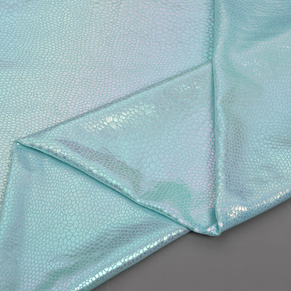 Holographic Stretch Stage Fabric, for Costumes & Backdrops - Green Iridescent Leopard