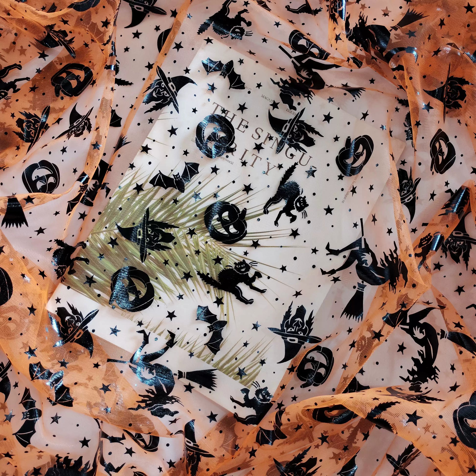 Halloween Foil Spiderweb Mesh, Sheer Net Fabric for Party Decor