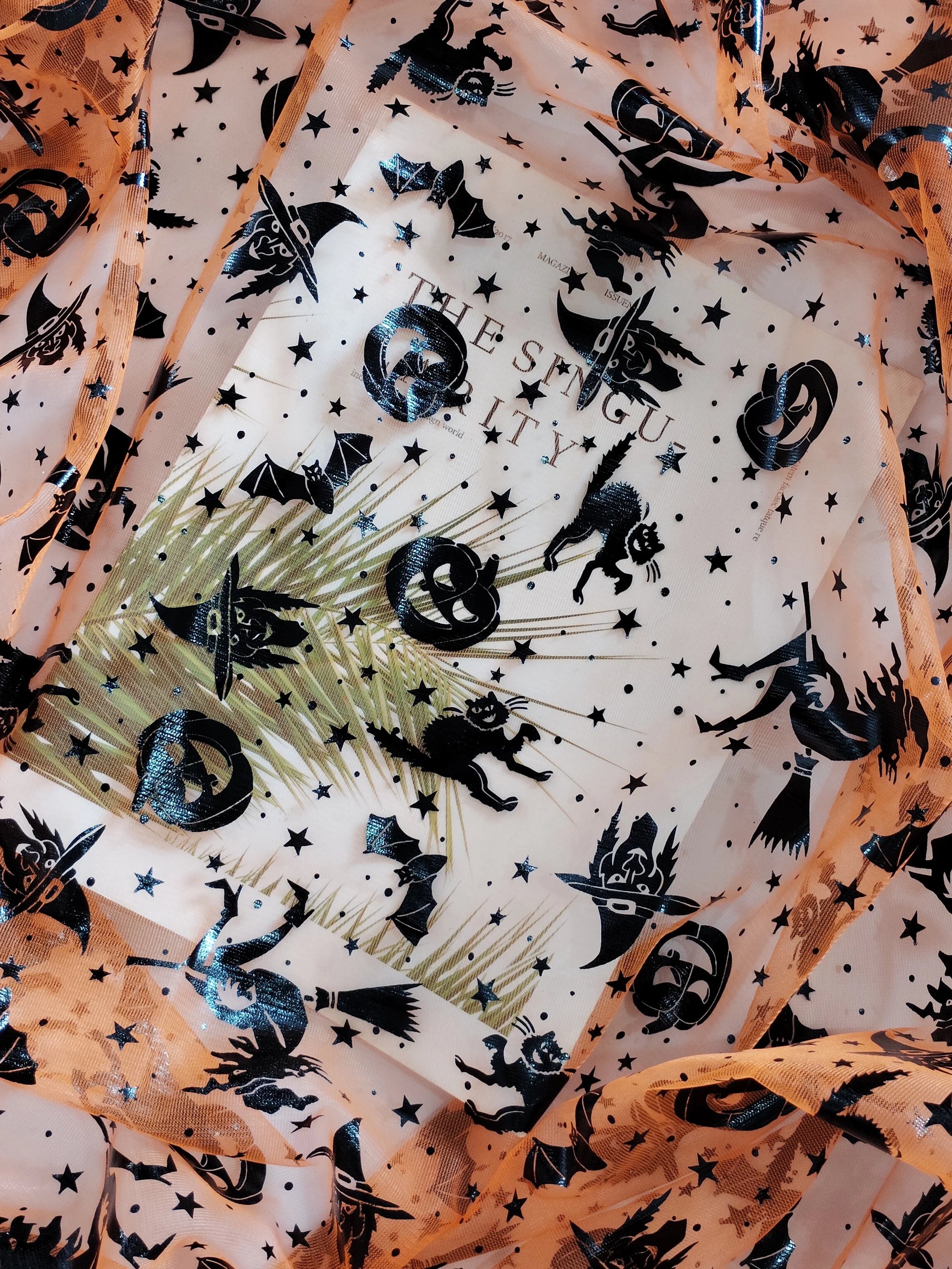 Halloween Foil Spiderweb Mesh, Sheer Net Fabric for Party Decor
