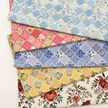 Bohemian Floral Cotton Linen Fabric for Tablecloths & DIY Crafts
