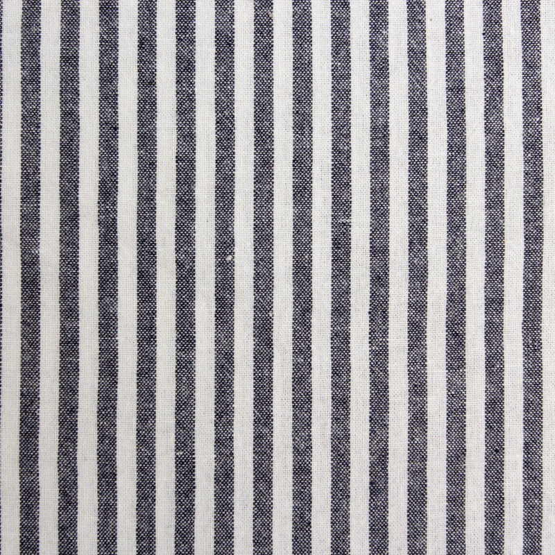 Washed Stripe Woven Cotton Fabric, Fine Stripes for Shirts & Crafts - Navy 18