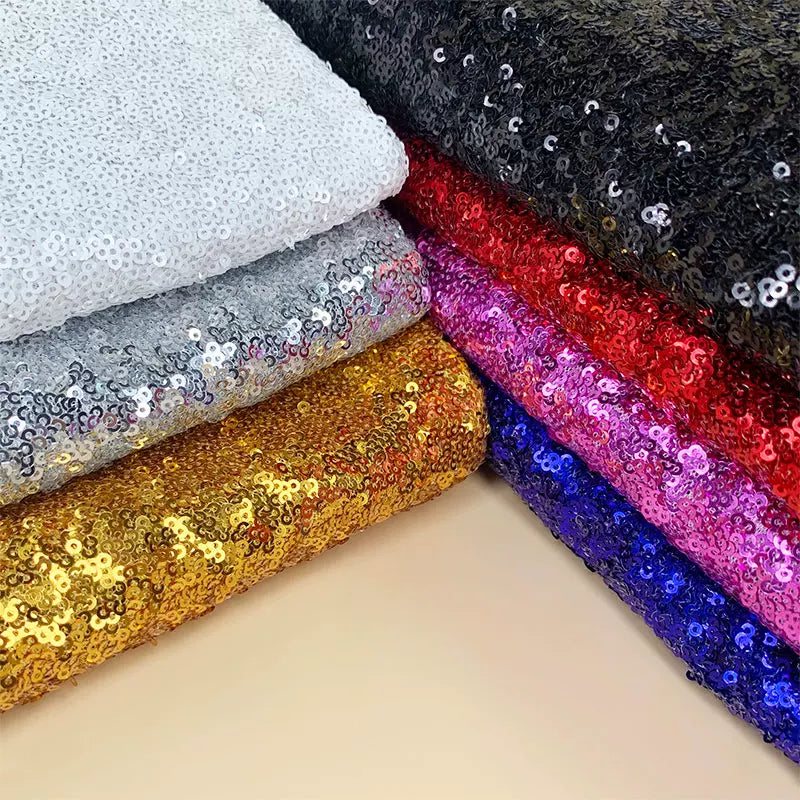 3mm Sequin Fabric, Shiny Polyester for Stage Costumes & Backdrops