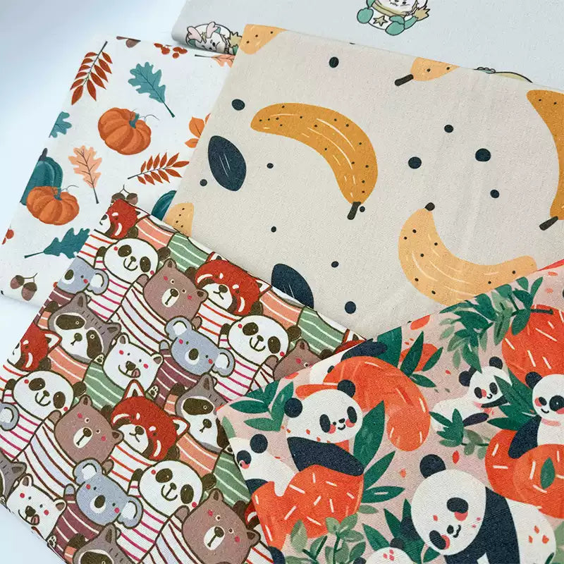 Christmas Print Cotton-Linen Fabric, Encrypted Woven Cloth for Decor & DIY