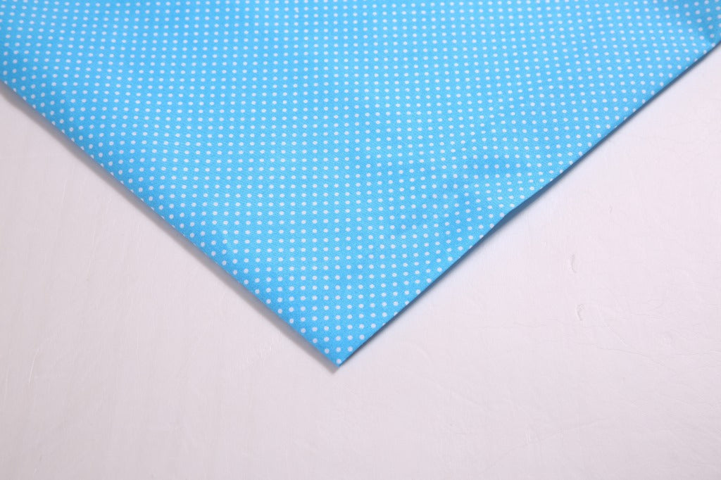 Floral Polyester Fabric - Craft & Craft by the Yard - Sky Blue