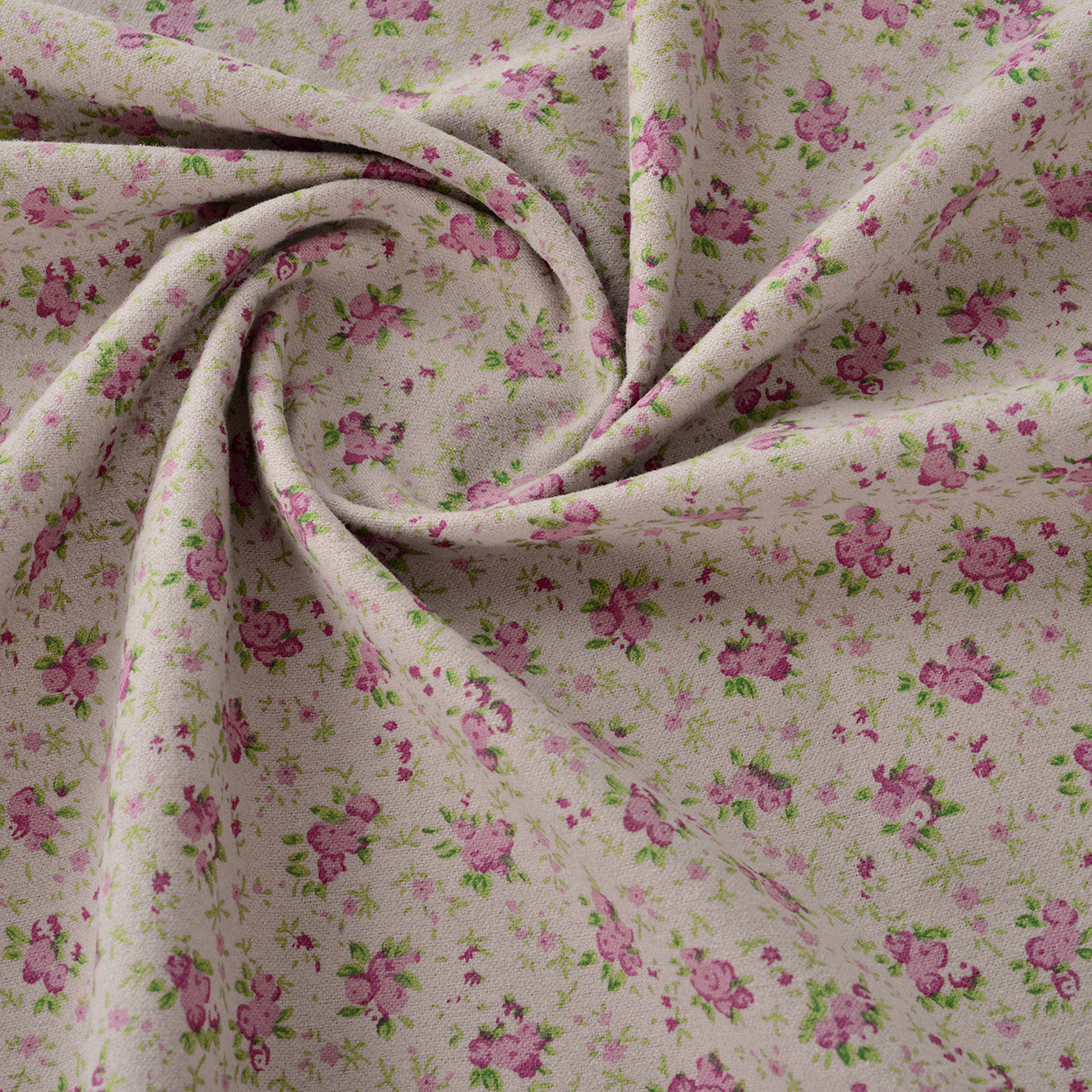 Floral Brushed Cotton Fabric - Dress & Home Decor by the Yard - Bean Paste Rose Pink Floral