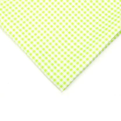 Check Polyester Fabric - Bags & Craft by the Yard - Fluorescent Green