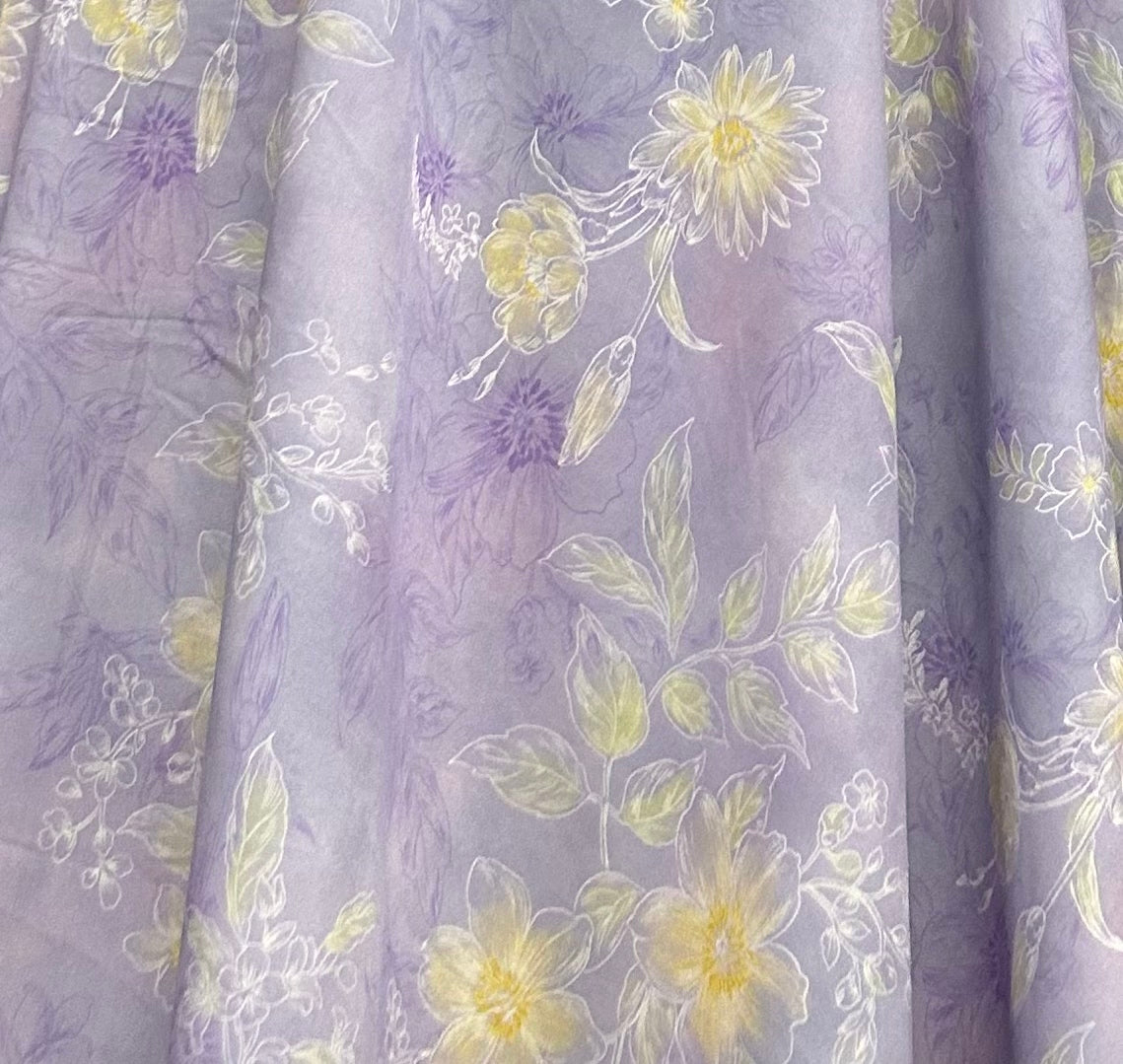 Rayon Fabric, Bauhinia Floral Print, for Dresses & Pajamas - Bauhinia