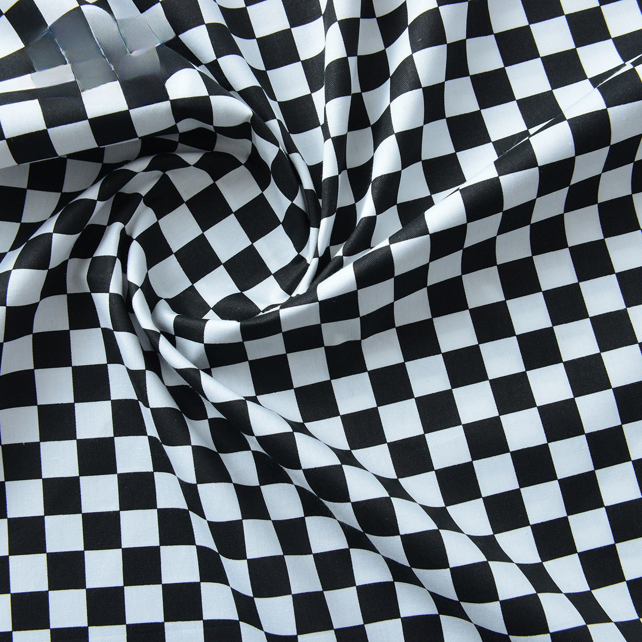 Plaid Cotton Fabric, Gingham Check Cloth for DIY & Bedding - Black