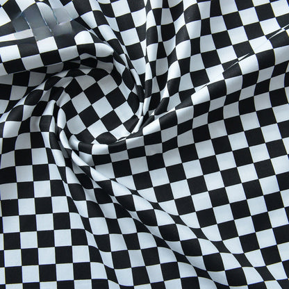 Plaid Cotton Fabric, Gingham Check Cloth for DIY & Bedding - Black
