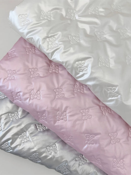 Quilted PU Leather Bow Fabric, for Bags & Vests