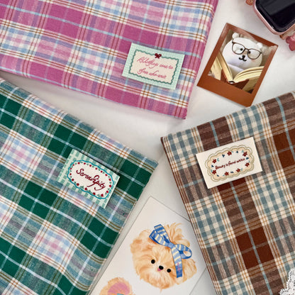 Yarn-Dyed Cotton Plaid Fabric, Korean Style, for Garments, Bags & Scrunchies