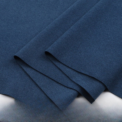 Double-Brushed Stretch Knit Fabric, Warm Cationic Polyester for Thermal Wear - Dark Blue