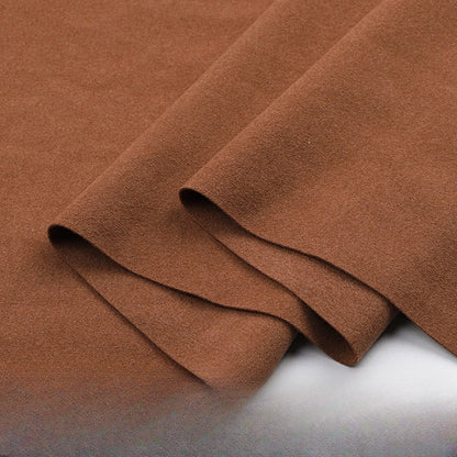 Double-Brushed Stretch Knit Fabric, Warm Cationic Polyester for Thermal Wear - Camel
