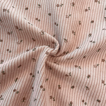 Cotton Corduroy Wildflower Fabric, for Shirts & Skirts - Pink