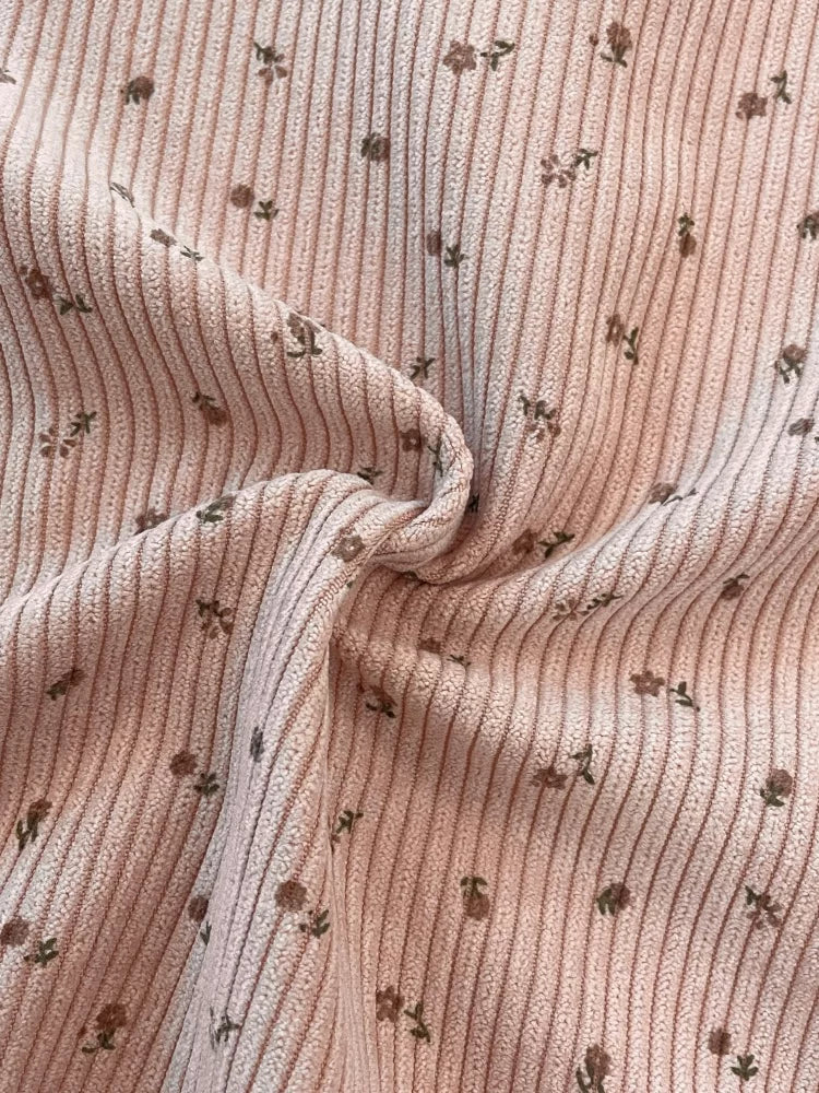 Cotton Corduroy Wildflower Fabric, for Shirts & Skirts