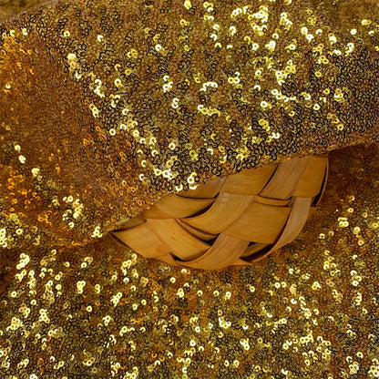 3mm Sequin Fabric, Shiny Polyester for Stage Costumes & Backdrops - Gold