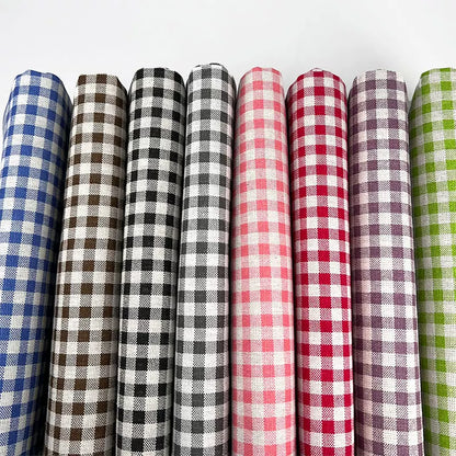 Plaid Cotton Linen Fabric for Tablecloths, Sofa Covers & Crafts