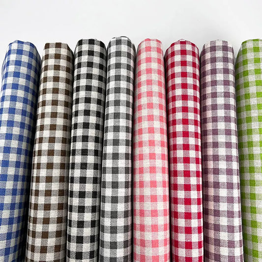 Plaid Cotton Linen Fabric for Tablecloths, Sofa Covers & Crafts