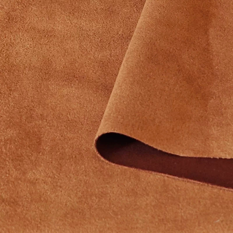 Brown Suede Upholstery Fabric for Sofa Covers & Cushions - Caramel